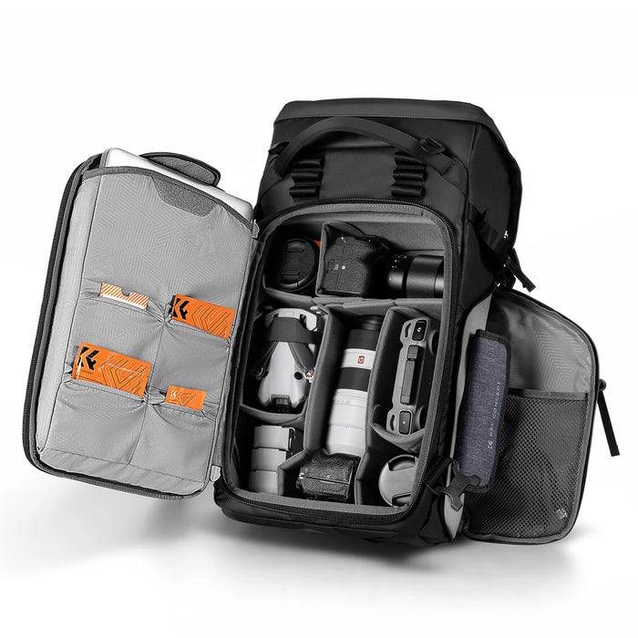 K&F CONCEPT Nature Wander 30L Outdoor Camera Backpack for Hiking & Camping (Black)