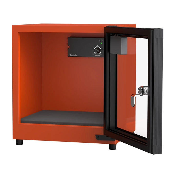 ANDBON Dry Cabinet - 18L, Analog Control w/ Digital Display, Key Lock (Amber Orange)