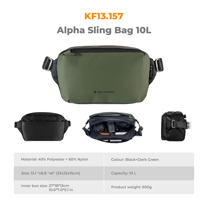 K&F CONCEPT Alpha Sling Bag 10L (Olive Green)