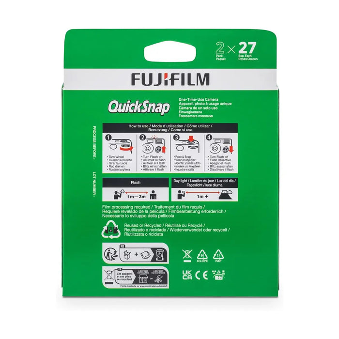 FUJIFILM Quick Snap (Disposable) Film Camera (US Version) - 2-pack