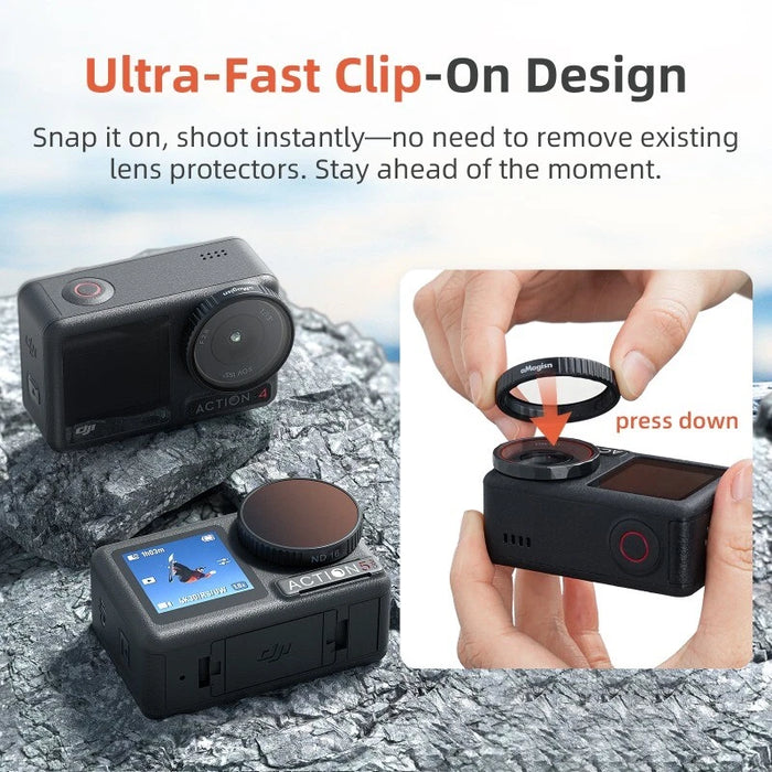 OEM (Generic) Clip-on Filters for DJI Action 5 Pro / Action 4 / Action 3 - CPL + ND8 + ND16 + ND32