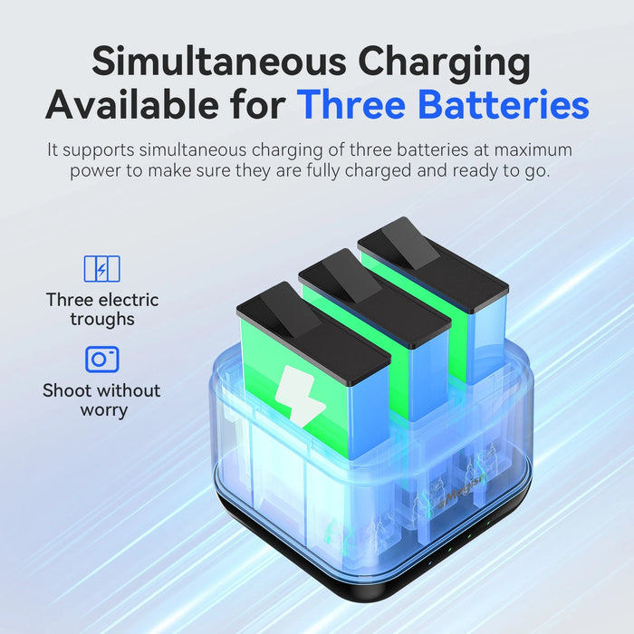 OEM (Generic) Triple Charging Hub for DJI OSMO 360/ Action 5 Pro/ Action 4 /Action 3