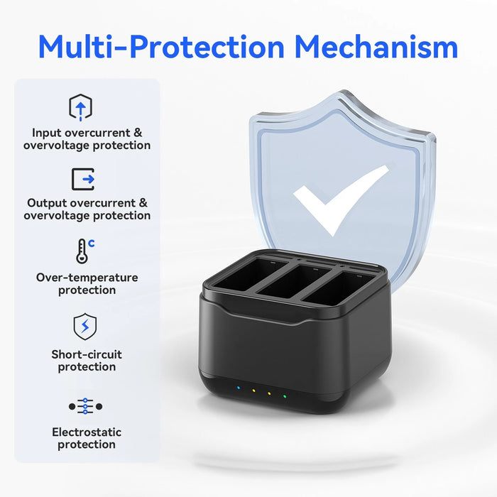 OEM (Generic) Triple Charging Hub for DJI OSMO 360/ Action 5 Pro/ Action 4 /Action 3