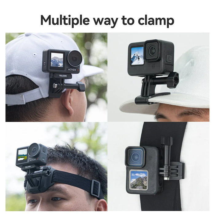 TELESIN 2-In-1 Quick Release Head Strap + Cap Clip for action camera