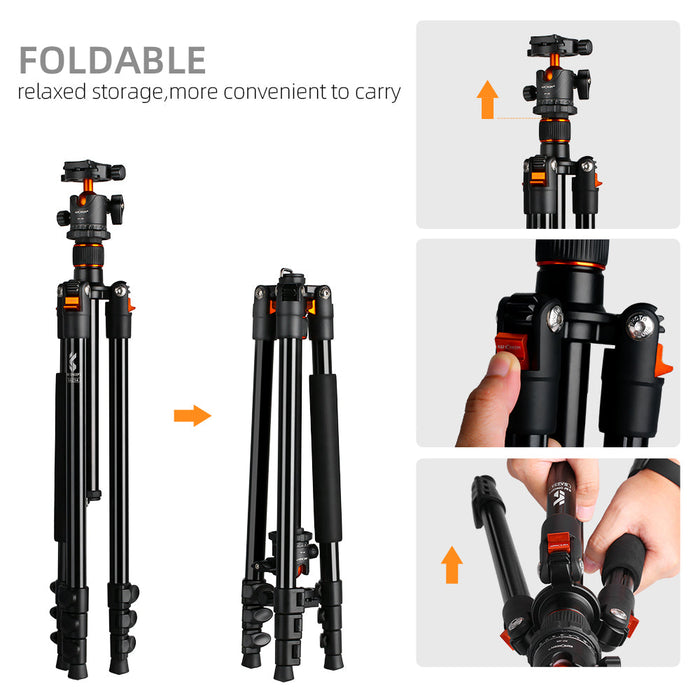 K&F CONCEPT SA234 DSLR Aluminum Camera Tripod with Ball Head