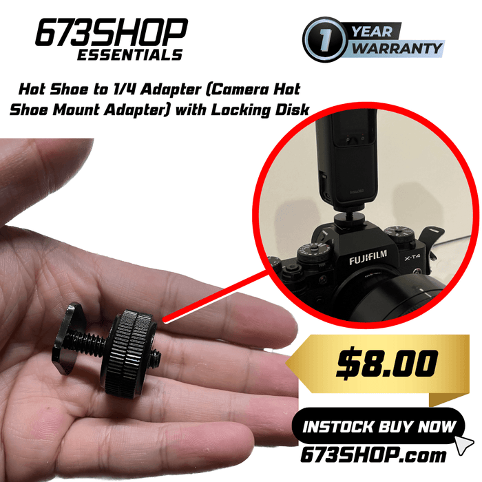 【 673SHOP ESSENTIALS 】Metal Hot Shoe to 1/4 Adapter with Locking Disc - 673SHOP.com