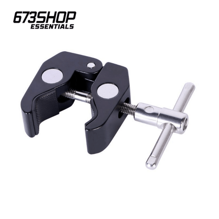 【 673SHOP ESSENTIALS 】Multi-Purpose Photography Super Clamp with 1/4" and 3/8" Thread Holes for Mounting of Camera Monitors, LED Light - 673SHOP.com