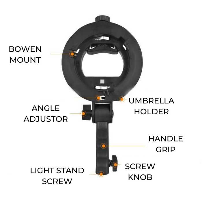 Handheld Grip S-Type Bracket Bowens S Mount Holder For Speedlite Flash Snoot Softbox Beauty Dish Honeycomb Triopo Photography