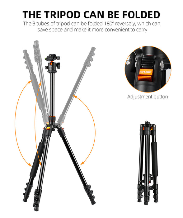K&F CONCEPT SA234 DSLR Aluminum Camera Tripod with Ball Head