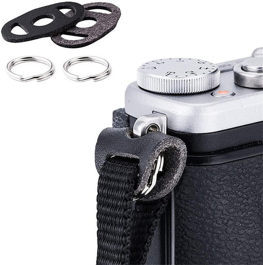 JJC Eyelet Lug Split O Ring Adapter & Leather Cover for Mirrorless, Analog Camera, DSLR - 673SHOP.com