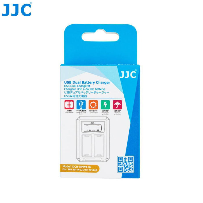 JJC USB Dual Battery Charger for Fujifilm NP-W126/ NP-W126S (for most Fujifilm X cameras) - 673SHOP.com