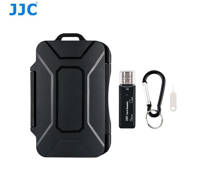 JJC Waterproof & Pressure-proof Memory Card Case fits 7 x SD, 16 x TF, 2 x Micro Sim, 2 x Nano SIM) & Comes with 1 x USB 3.0 SD & Micro SD Card Reader - 673SHOP.com