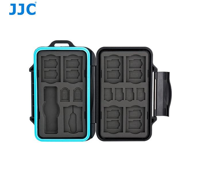 JJC Waterproof & Pressure-proof Memory Card Case fits 7 x SD, 16 x TF, 2 x Micro Sim, 2 x Nano SIM) & Comes with 1 x USB 3.0 SD & Micro SD Card Reader - 673SHOP.com