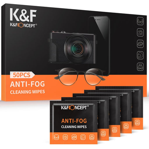 K&F CONCEPT Electronics, Camera Lens & Eyewear/ Glasses Cleaning Wipes - 50 PACKS / 50 PCS (pre-moistened, individually packed, ANTI-FOG) - 673SHOP.com