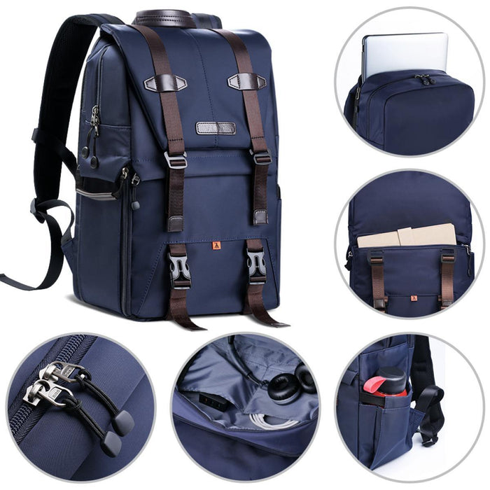 K&F CONCEPT Multi-Functional Camera Travel Backpack 20L (Navy Blue) - 673SHOP.com