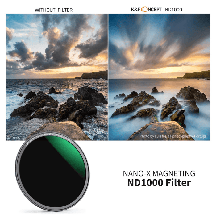K&F CONCEPT NANO-X Series Magnetic Filter Set (MCUV + CPL + ND1000 Filters) with Storage Bag & Magnetic Filter Ring (Magnetic Lens Cap NOT Included) - All Sizes - 673SHOP.com