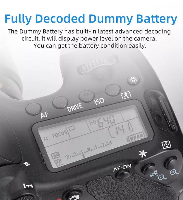KINGMA Dummy Battery Kit with AC Power Supply Adapter for Canon LP-E6 (compatible with Canon EOS 6D, 7D, 60D, 70D, 80D, 90D, R, R5, R6, 5DS 5DS R, 5D Mark II, III, IV, 6D Mark II, 7D Mark II) - 673SHOP.com