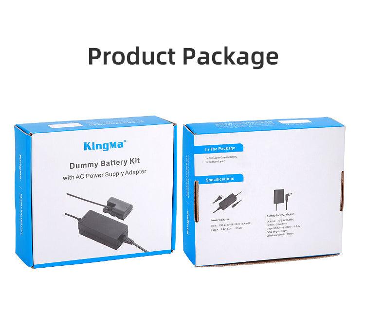 KINGMA Dummy Battery Kit with AC Power Supply Adapter for Nikon EN-EL15 (compatible with Nikon D500, D600, D610, D750, D850, D7000, D7100, D7200, D7500, 1V1, Z5, Z6, Z6 II, Z7, Z7 II) - 673SHOP.com