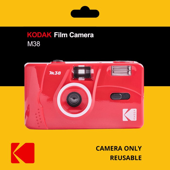 Kodak M35 Film Camera with Flash and Film Rolls Kit (Flame