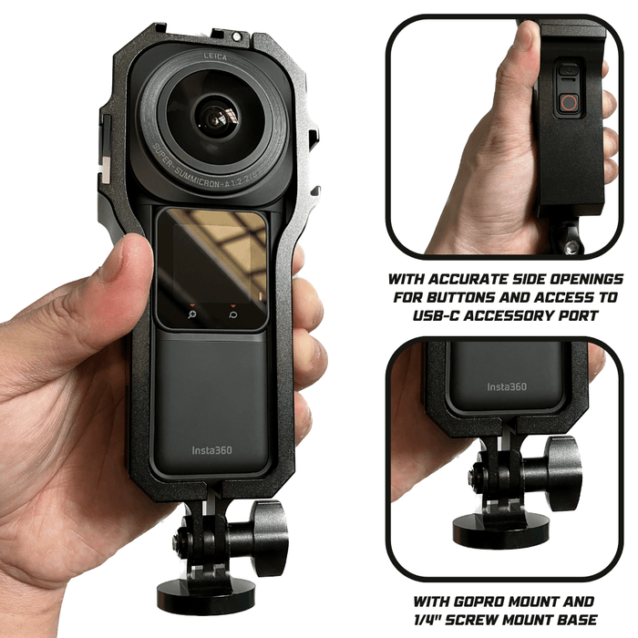 OEM (Generic) All Metal Utility Frame/ Protective Camera Cage - for Insta360 ONE RS 1-Inch 360 Edition (Vertical Version) - 673SHOP.com
