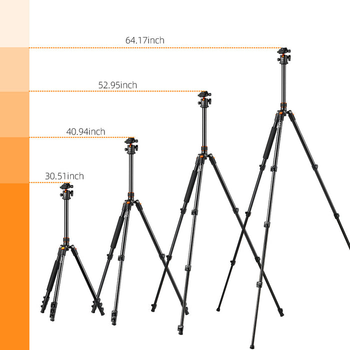 K&F CONCEPT SA234 DSLR Aluminum Camera Tripod with Ball Head