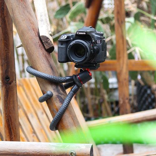 Camnoon Treppiede Flessibile Octopus Per Selfie – Estendibile Fino A 60 Cm, Supporto Per Telefono E Vite 1/4", Con Telecomando Bluetooth