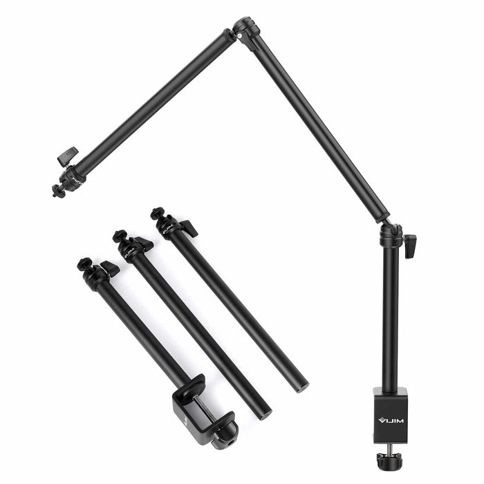 Vijim LS24 Microphone Boom Arm Stand Heavy Duty Adjustable DSLR Camera  Smartphone Microphone Stand Mount for Blue Yeti